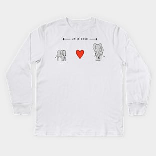 Elephant Says Social Distancing 2m Please Kids Long Sleeve T-Shirt